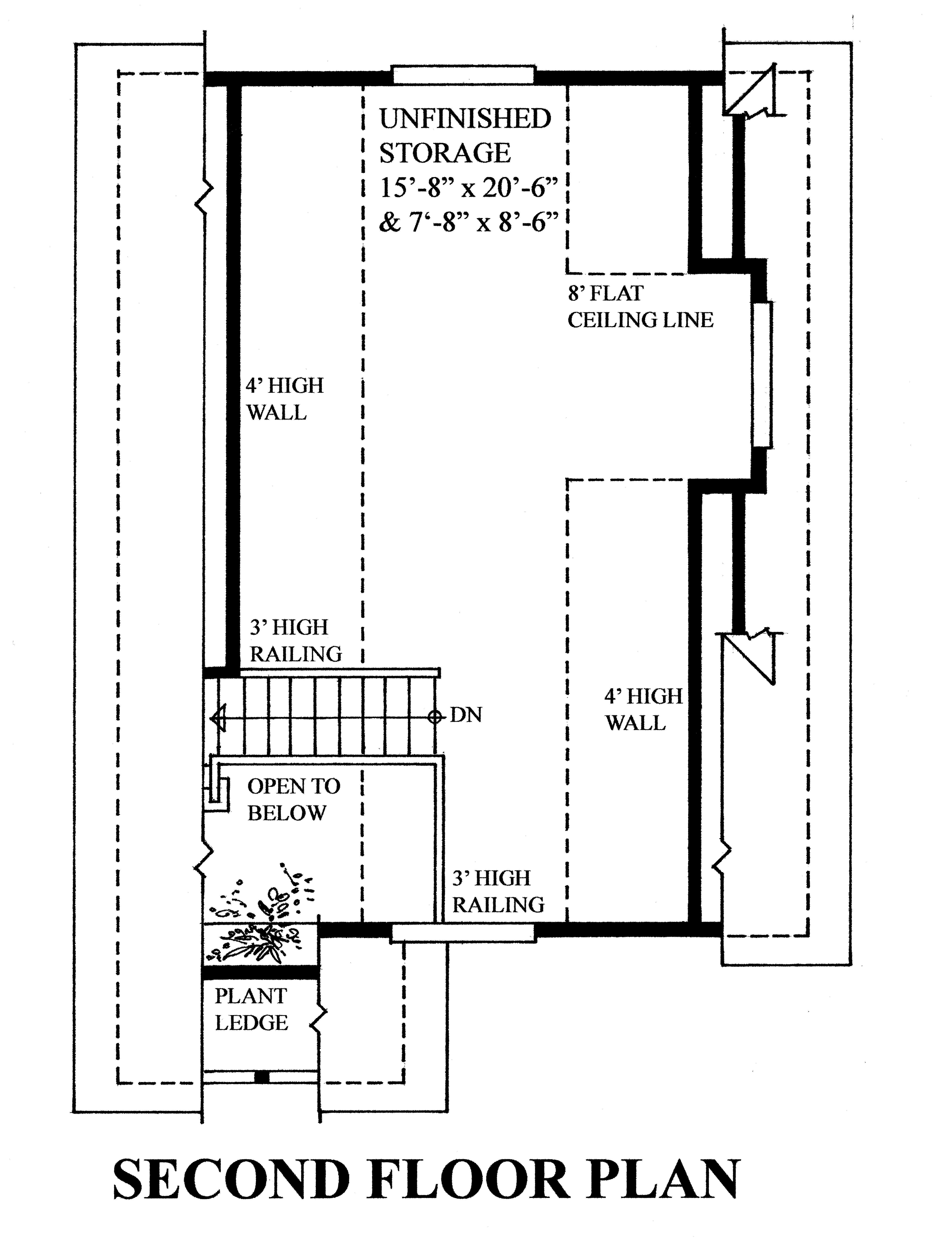 Floor Plan Second Story of Garage Plan #160-1001