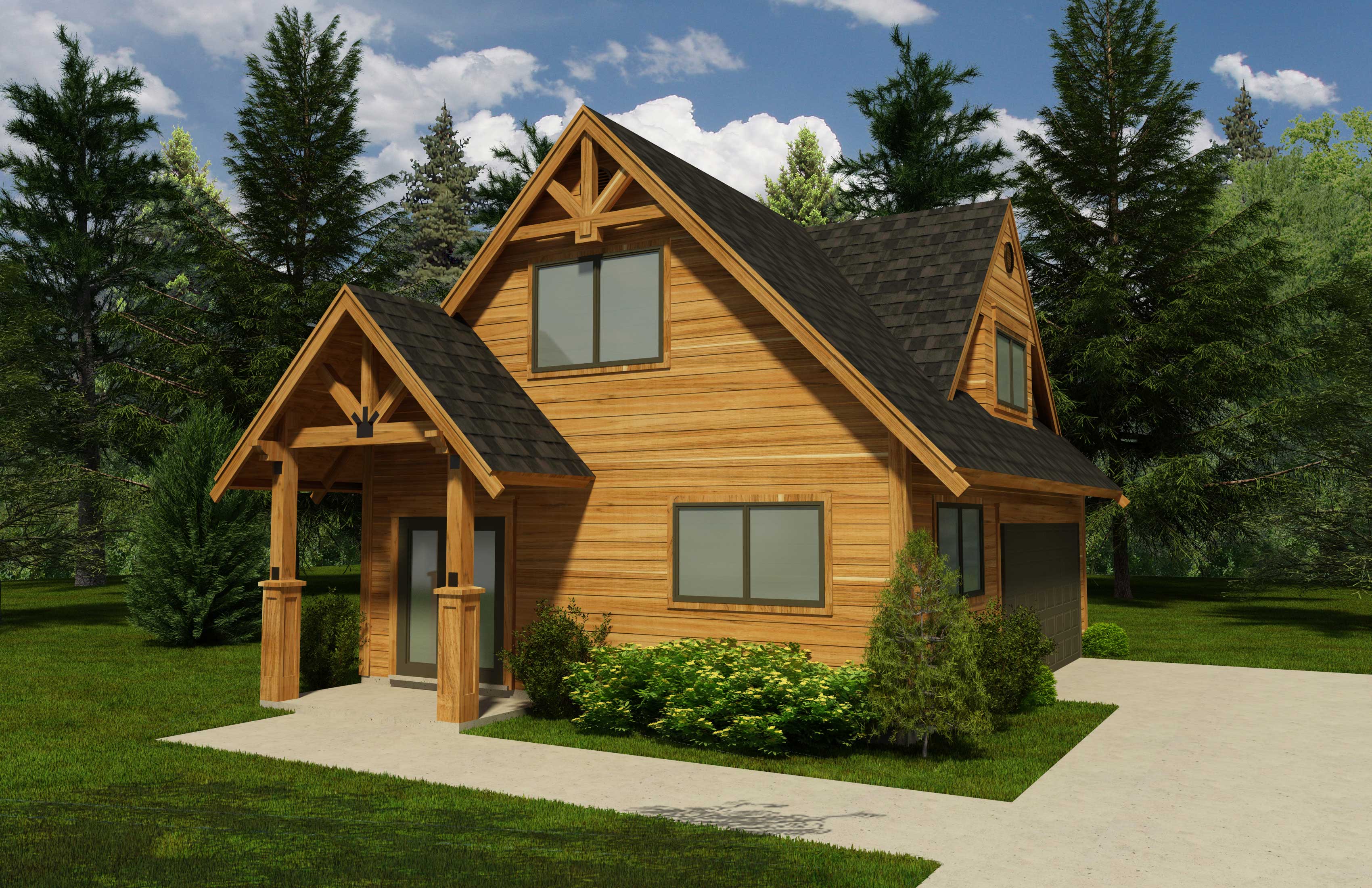 Front elevation of Garage home (ThePlanCollection: House Plan #160-1001)