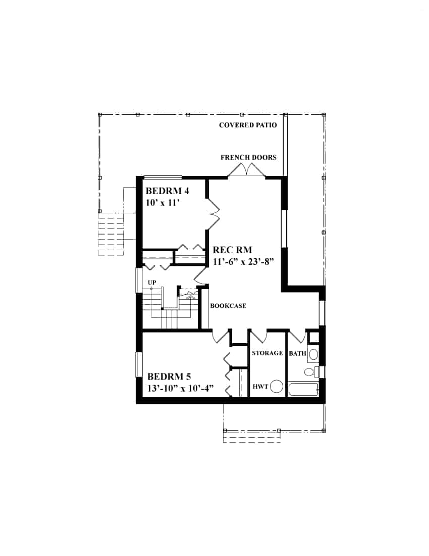 Floor Plan Basement of Craftsman Plan #160-1002