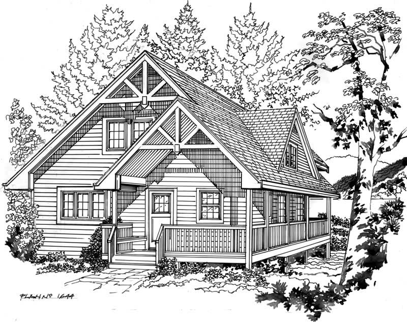 Front View of this 2-Bedroom, 1644 Sq Ft Plan - 160-1005