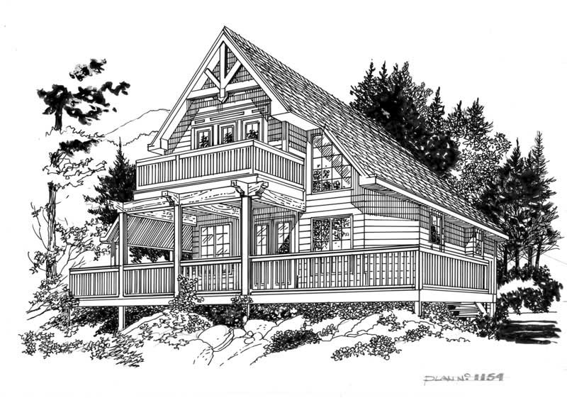 Front view of this 2-Bedroom, 1154 Sq Ft Plan - 160-1007