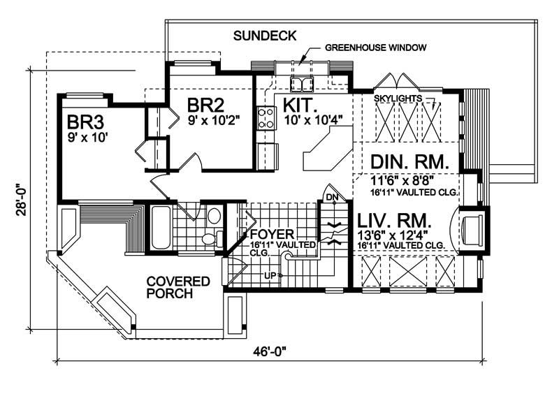 Floor Plan First Story of Log Cabin Plan #160-1009