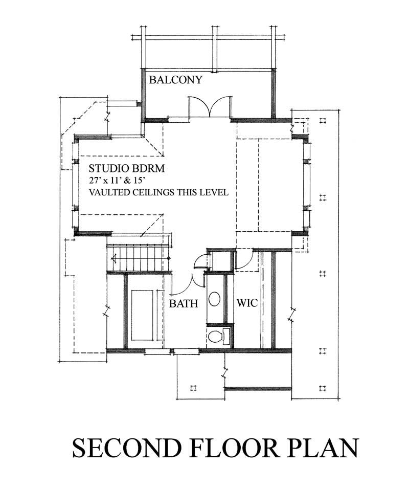 Floor Plan Second Story of Log Cabin Plan #160-1010