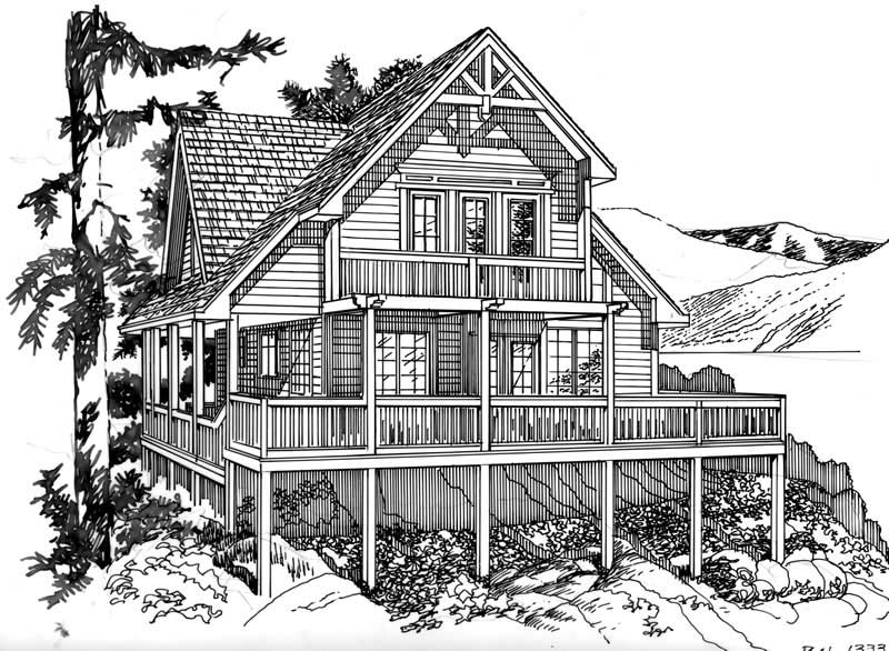 Front view of this 2-Bedroom, 1333 Sq Ft Plan - 160-1011