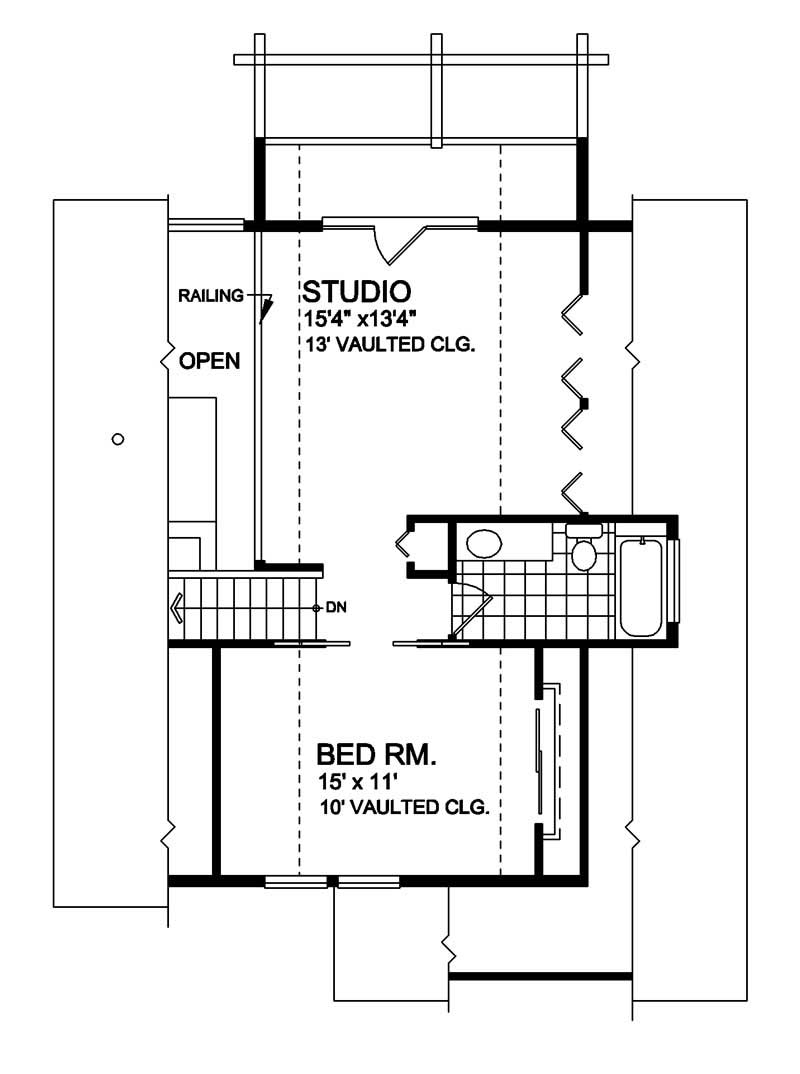 Floor Plan Second Story of Log Cabin Plan #160-1011