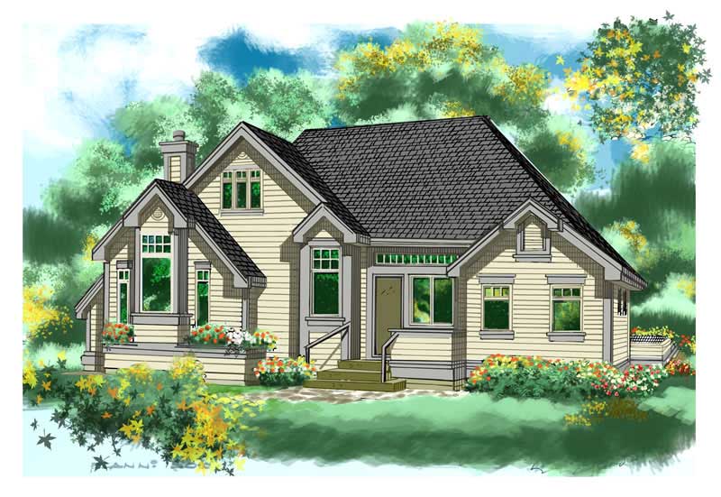 Front View of this 2-Bedroom, 1470 Sq Ft Plan - 160-1012