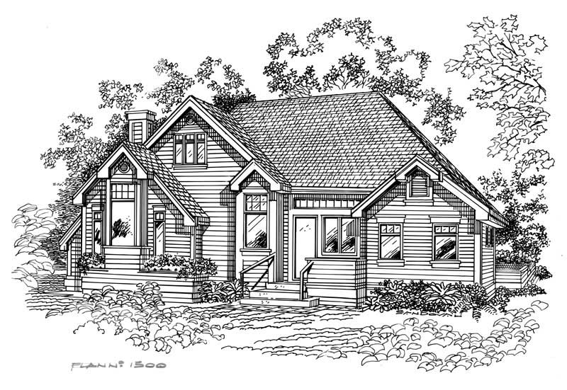 Front view of this 2-Bedroom, 1470 Sq Ft Plan - 160-1012