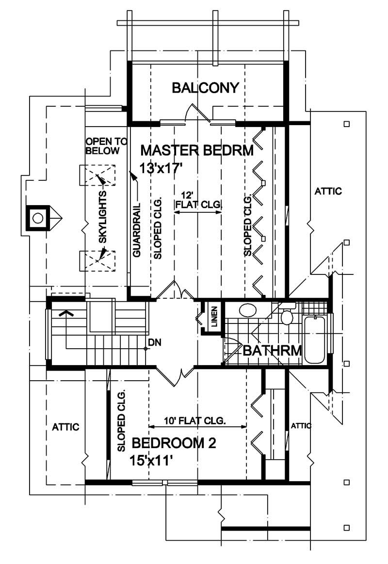 Floor Plan Second Story of Log Cabin Plan #160-1013