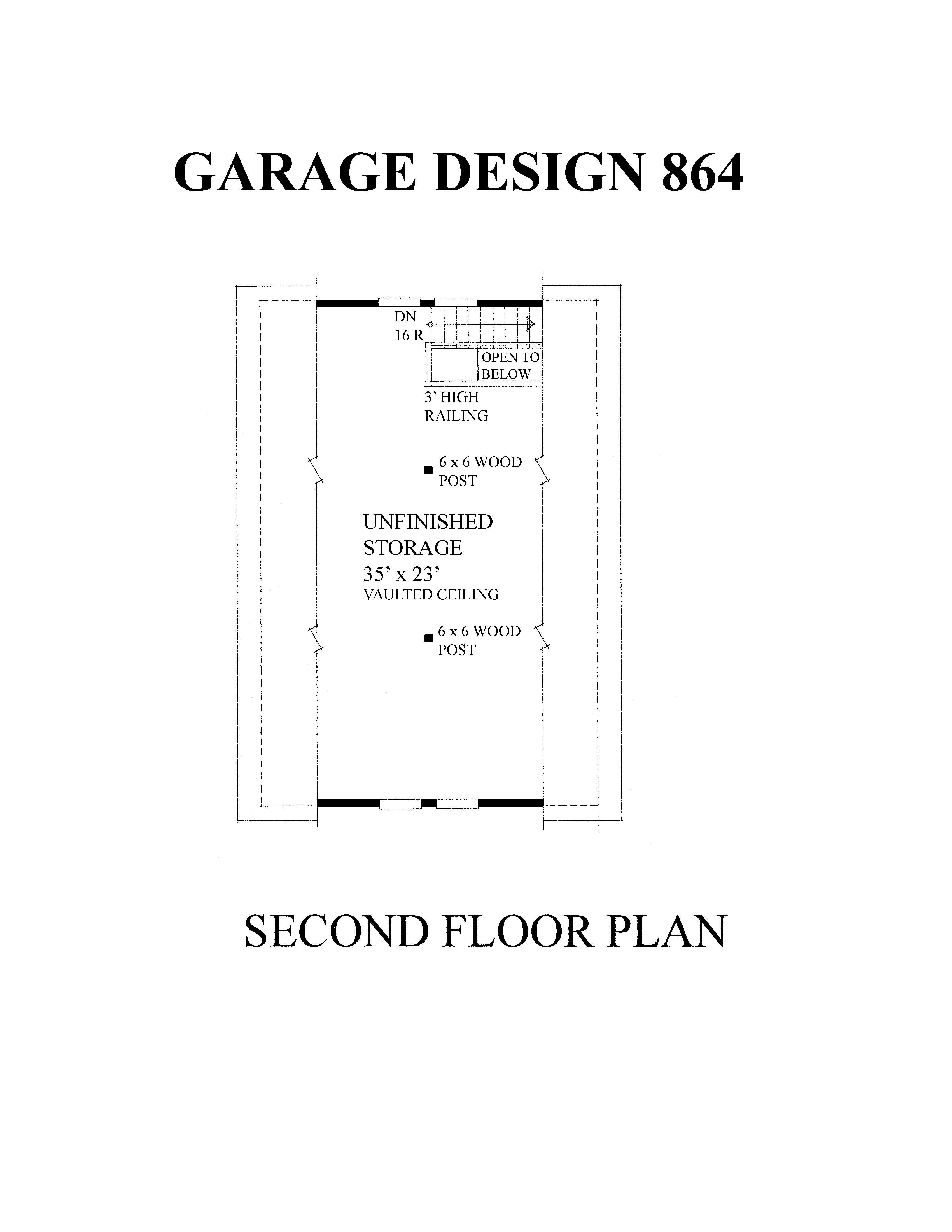 Floor Plan Second Story of Garage Plan #160-1016
