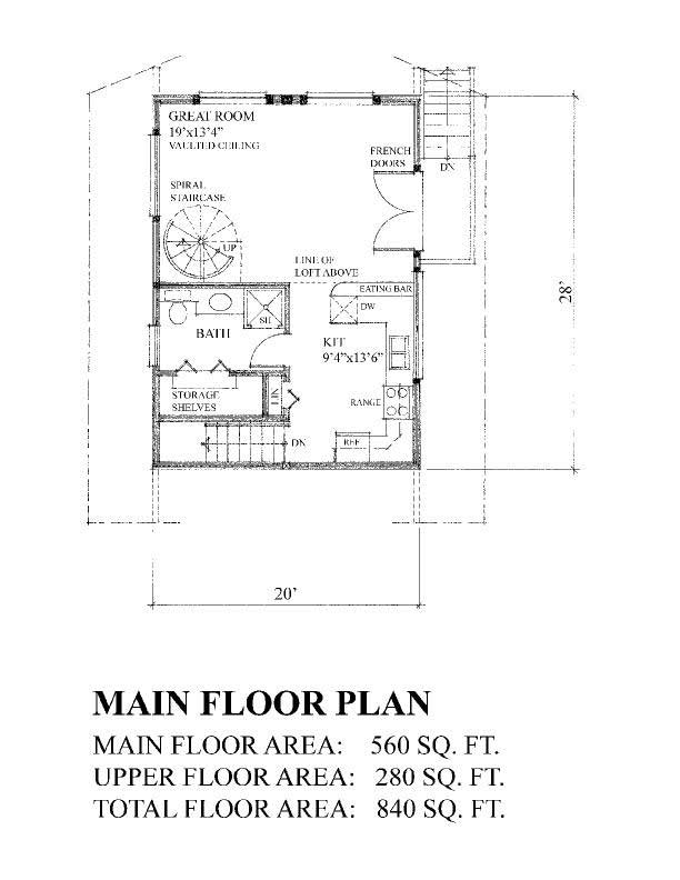 Floor Plan First Story of Cape Cod Plan #160-1017
