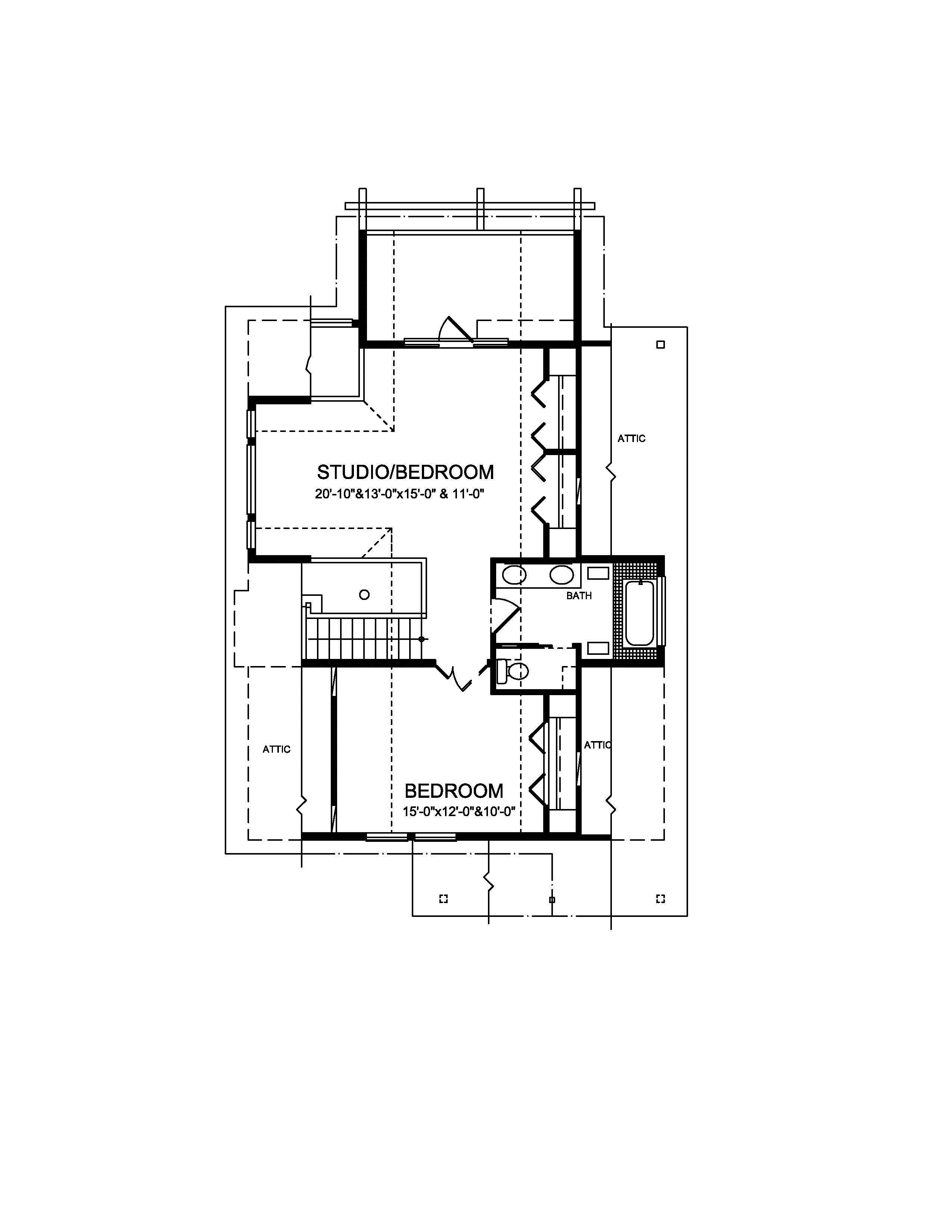 Floor Plan Second Story of Craftsman Plan #160-1018