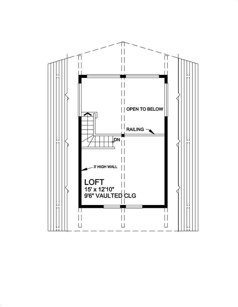 Floor Plan Second Story of Small House Plans #160-1020