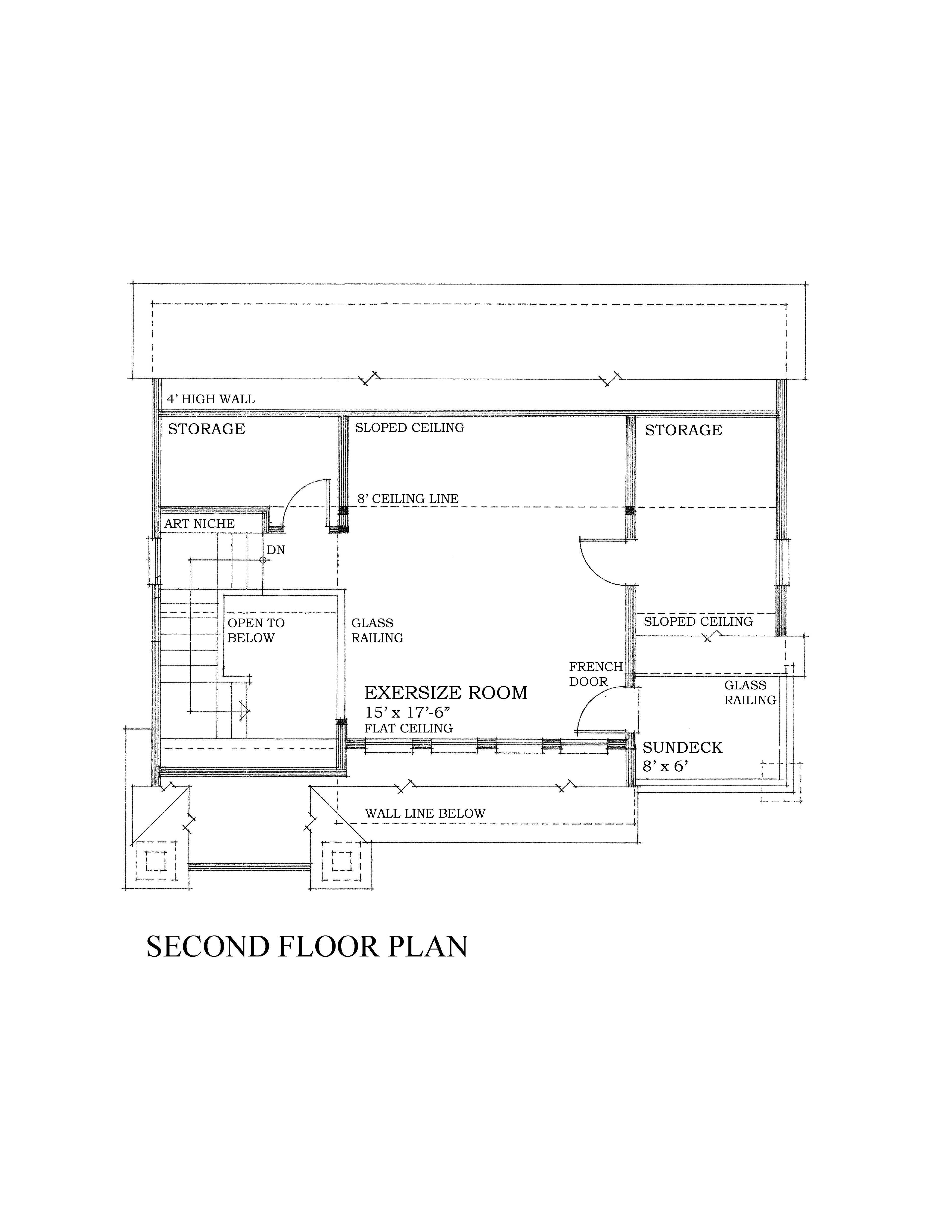 Floor Plan Second Story of Garage Plan #160-1021