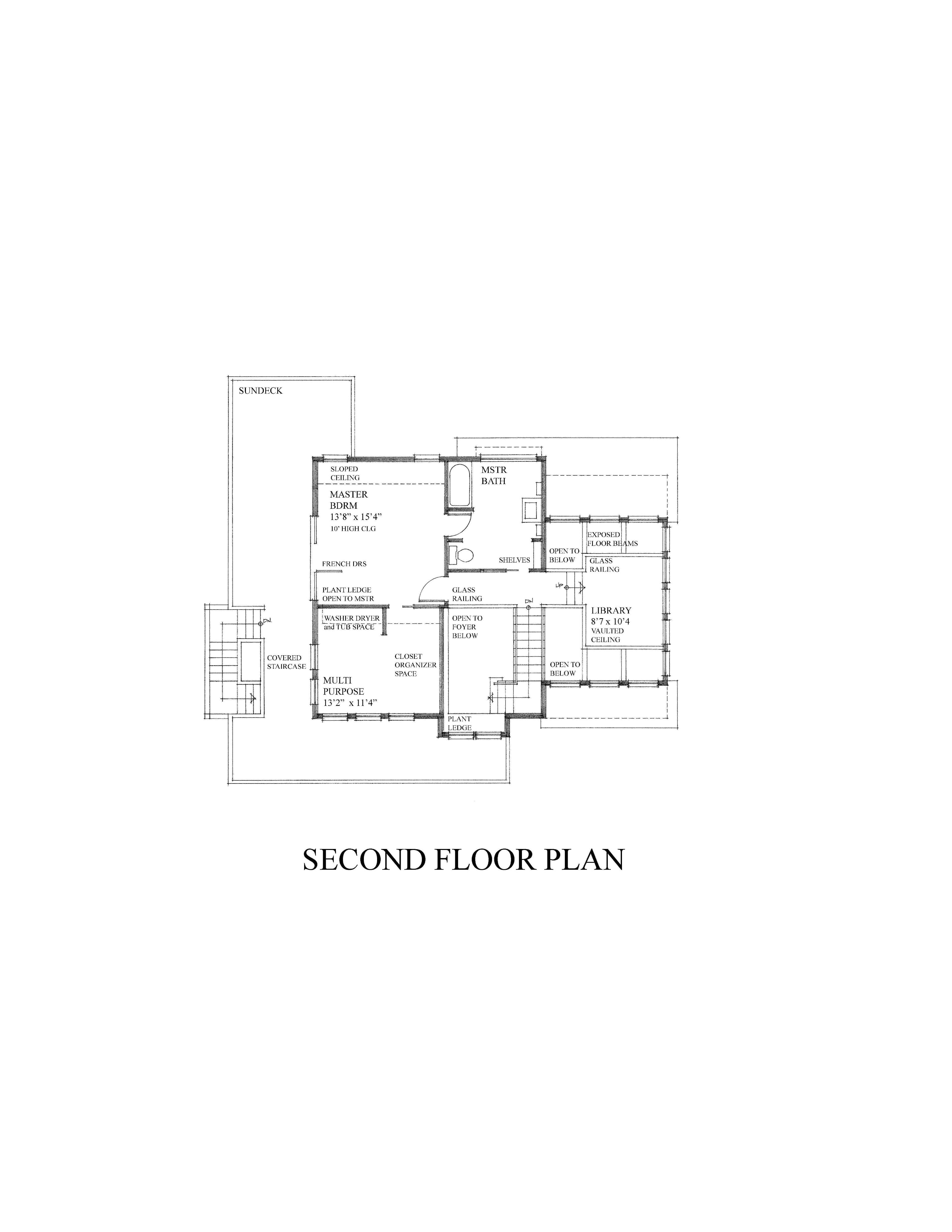 Floor Plan Second Story of Country Plan #160-1022