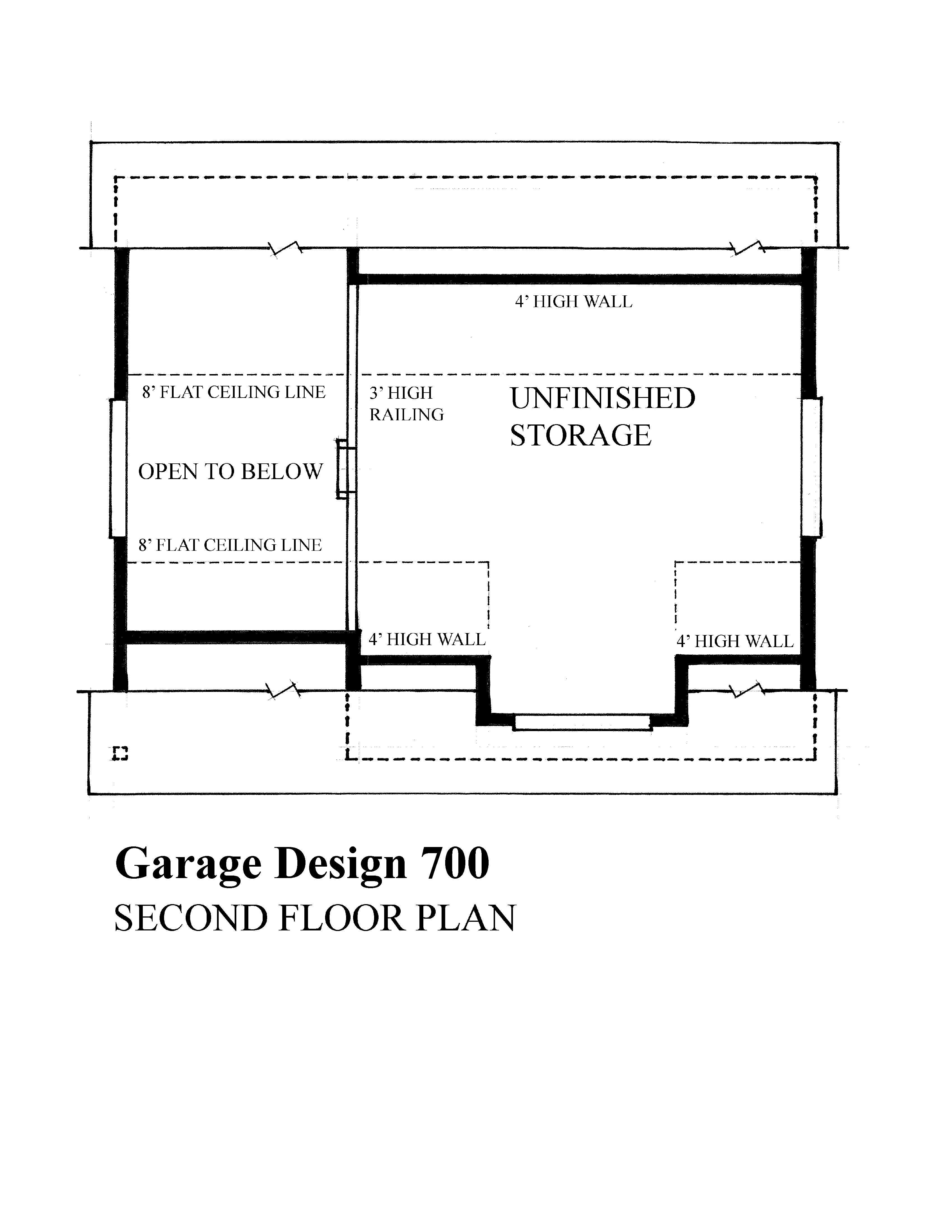 Floor Plan Second Story of Garage w/Apartments Plan #160-1023
