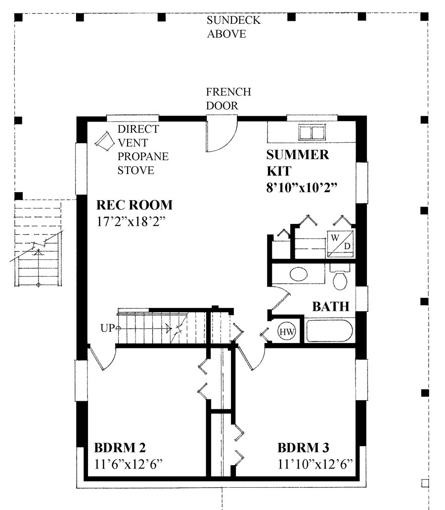 Floor Plan Basement of Vacation Homes Plan #160-1025