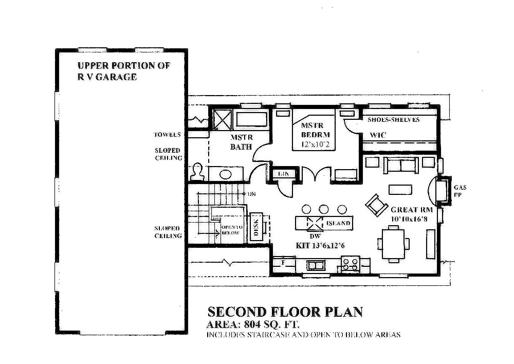 Floor Plan Second Story of Garage w/Apartments Plan #160-1026