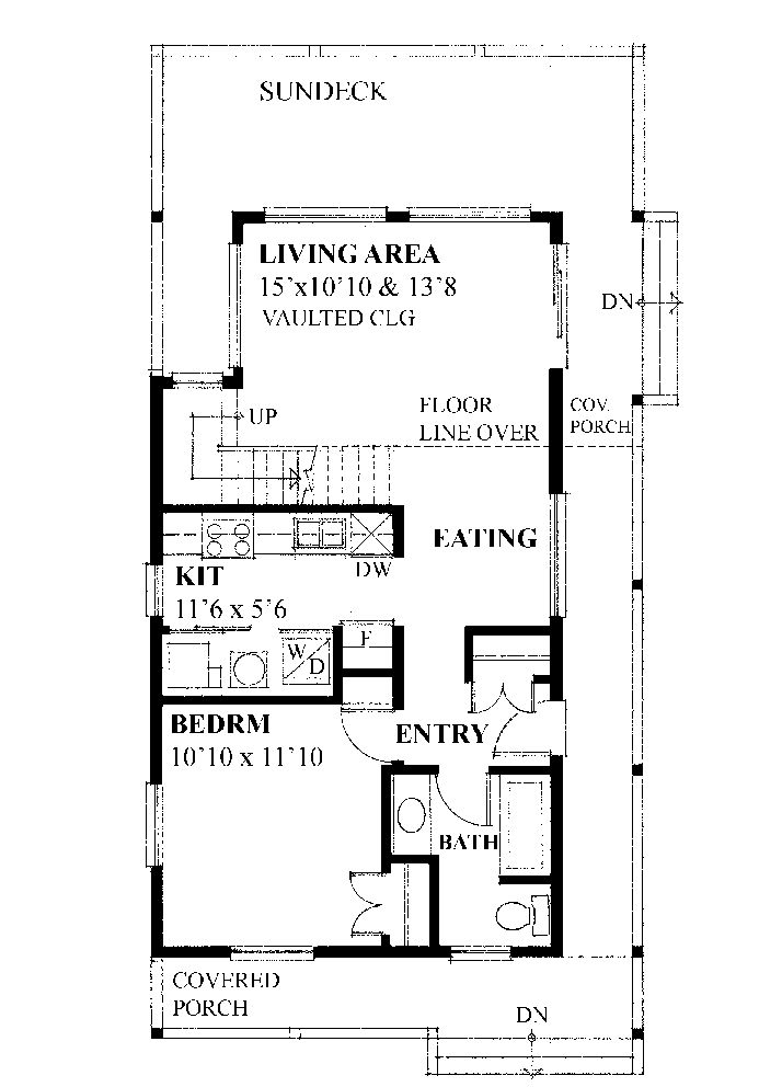 Floor Plan First Story of Contemporary Plan #160-1027