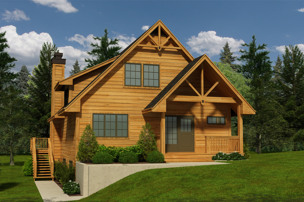 Front elevation of Cottage home (ThePlanCollection: House Plan #160-1029)