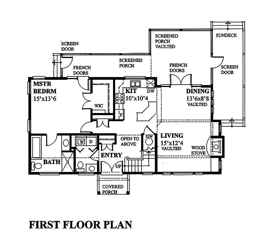 Floor Plan First Story of Contemporary Plan #160-1030
