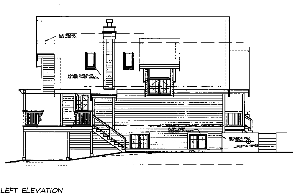 Home Plan Left Elevation of this 5-Bedroom,1674 Sq Ft Plan -160-1031