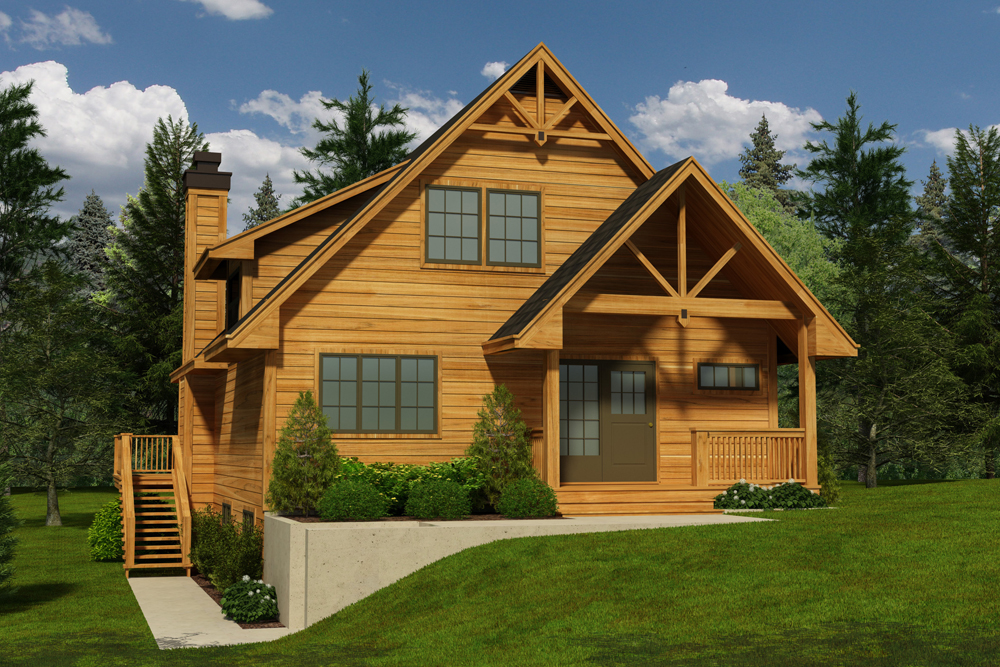 Front elevation of Contemporary home (ThePlanCollection: House Plan #160-1031)