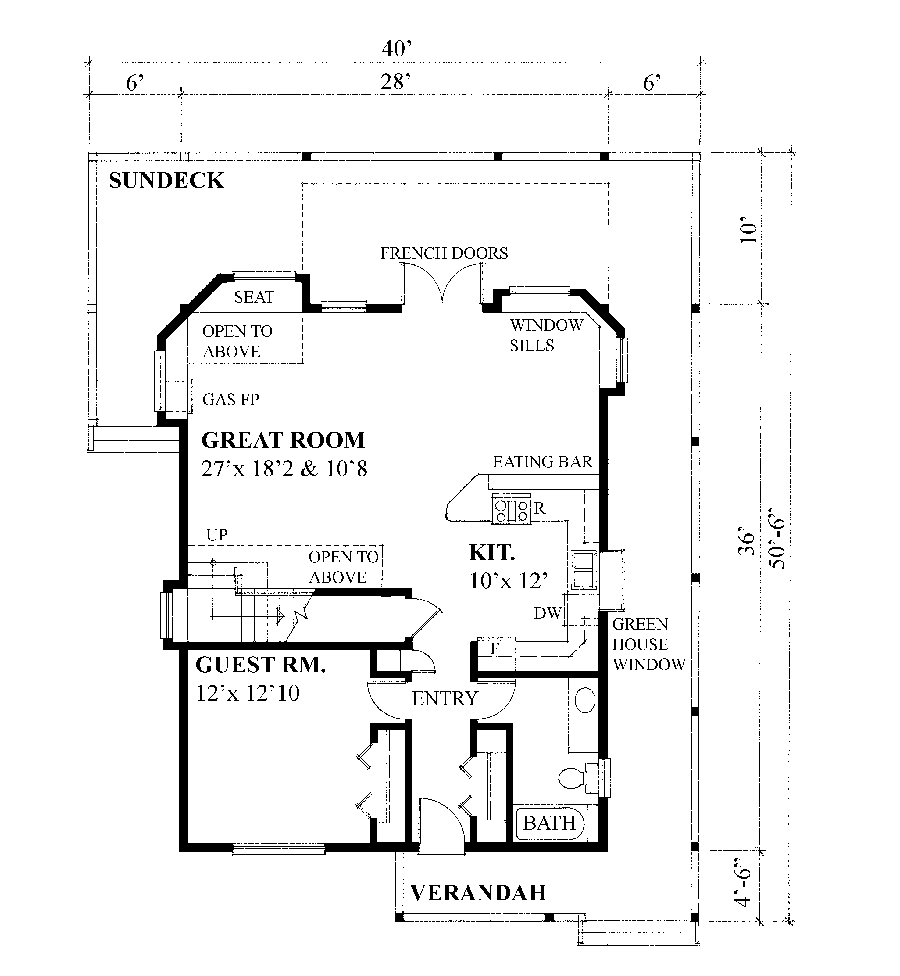 Floor Plan First Story of Contemporary Plan #160-1032