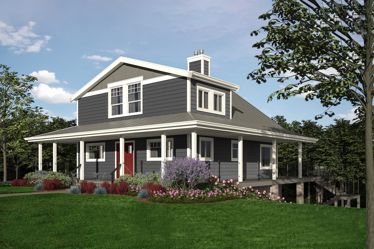 Right Side View of this 4-Bedroom, 3162 Sq Ft Plan - 160-1036