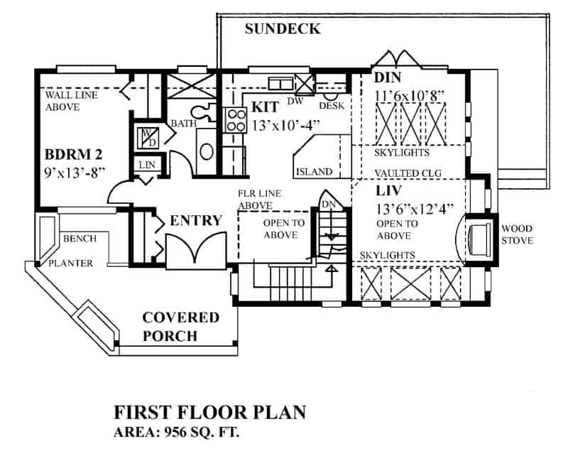 Main Level of Vacation Homes Plan #160-1038