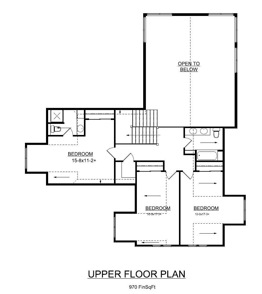 Floor Plan Second Story of Arts and Crafts Plan #161-1001