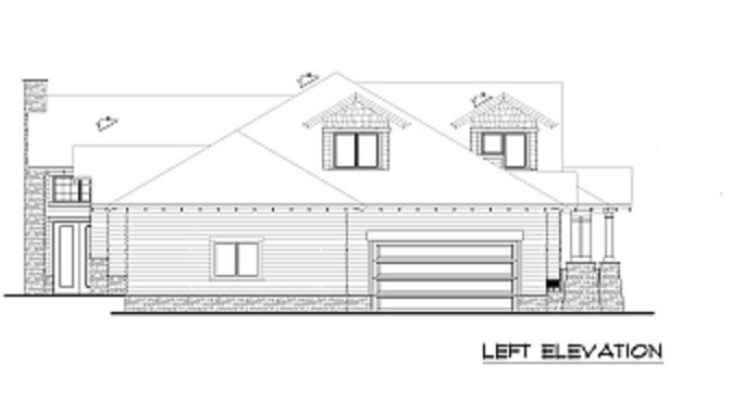 Home Plan Left Elevation of this 4-Bedroom,3339 Sq Ft Plan -161-1001