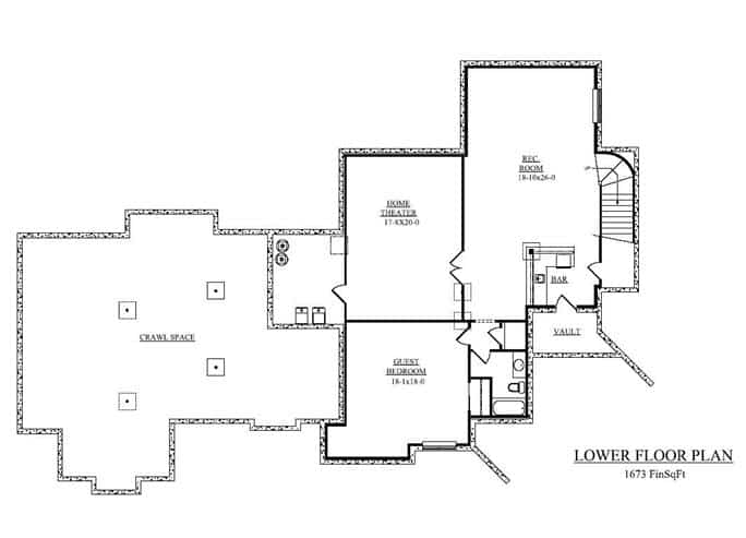 Basement of Luxury Plan #161-1003