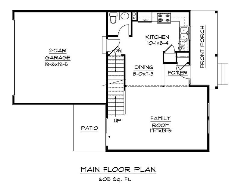Floor Plan First Story of Craftsman Plan #161-1014