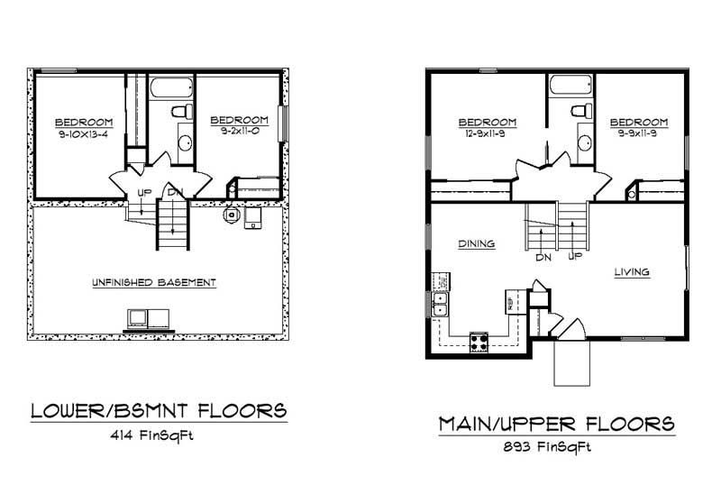 Floor Plan First Story of Small House Plans #161-1016