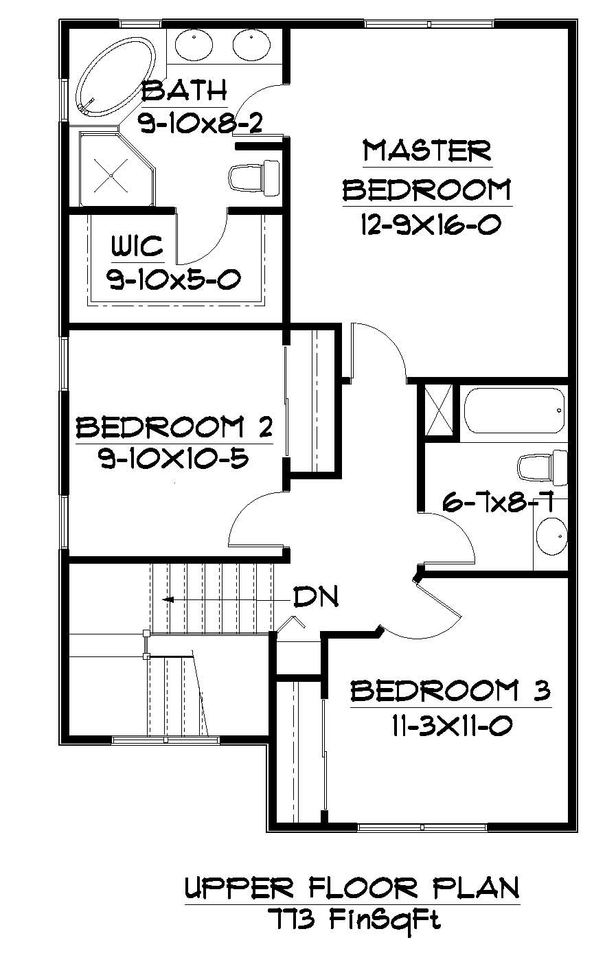 Floor Plan Second Story of Victorian Plan #161-1018