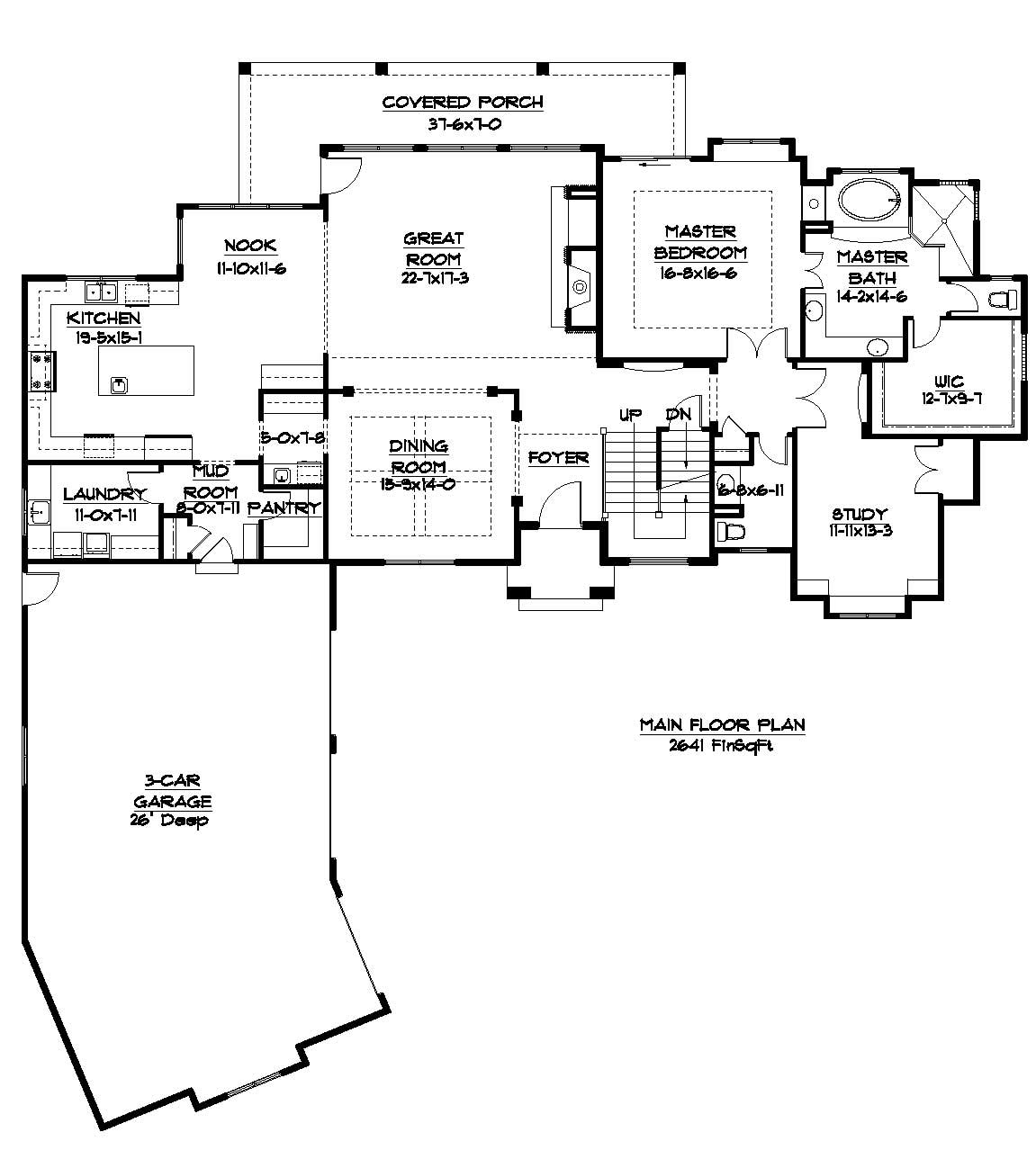 Floor Plan First Story of Country Plan #161-1020
