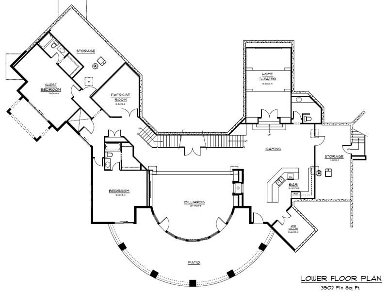 Basement of Craftsman Plan #161-1021