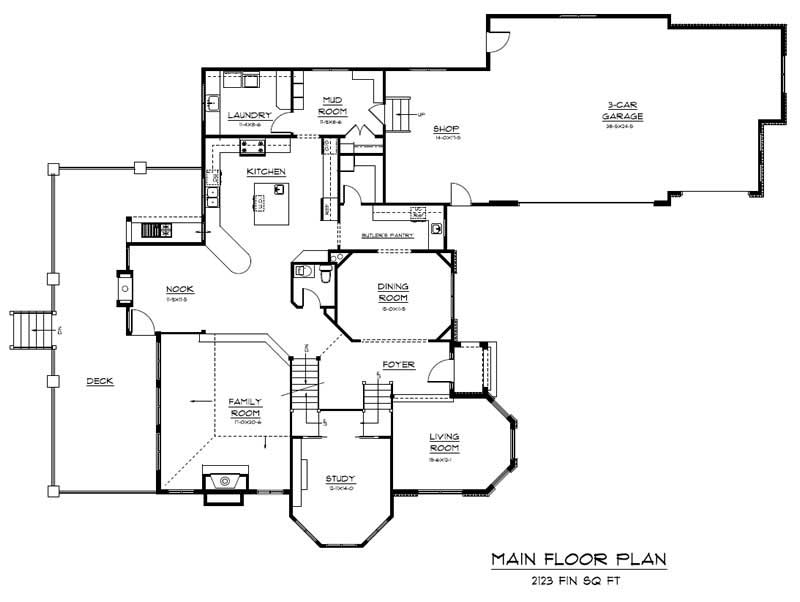 Floor Plan First Story of Country Plan #161-1022