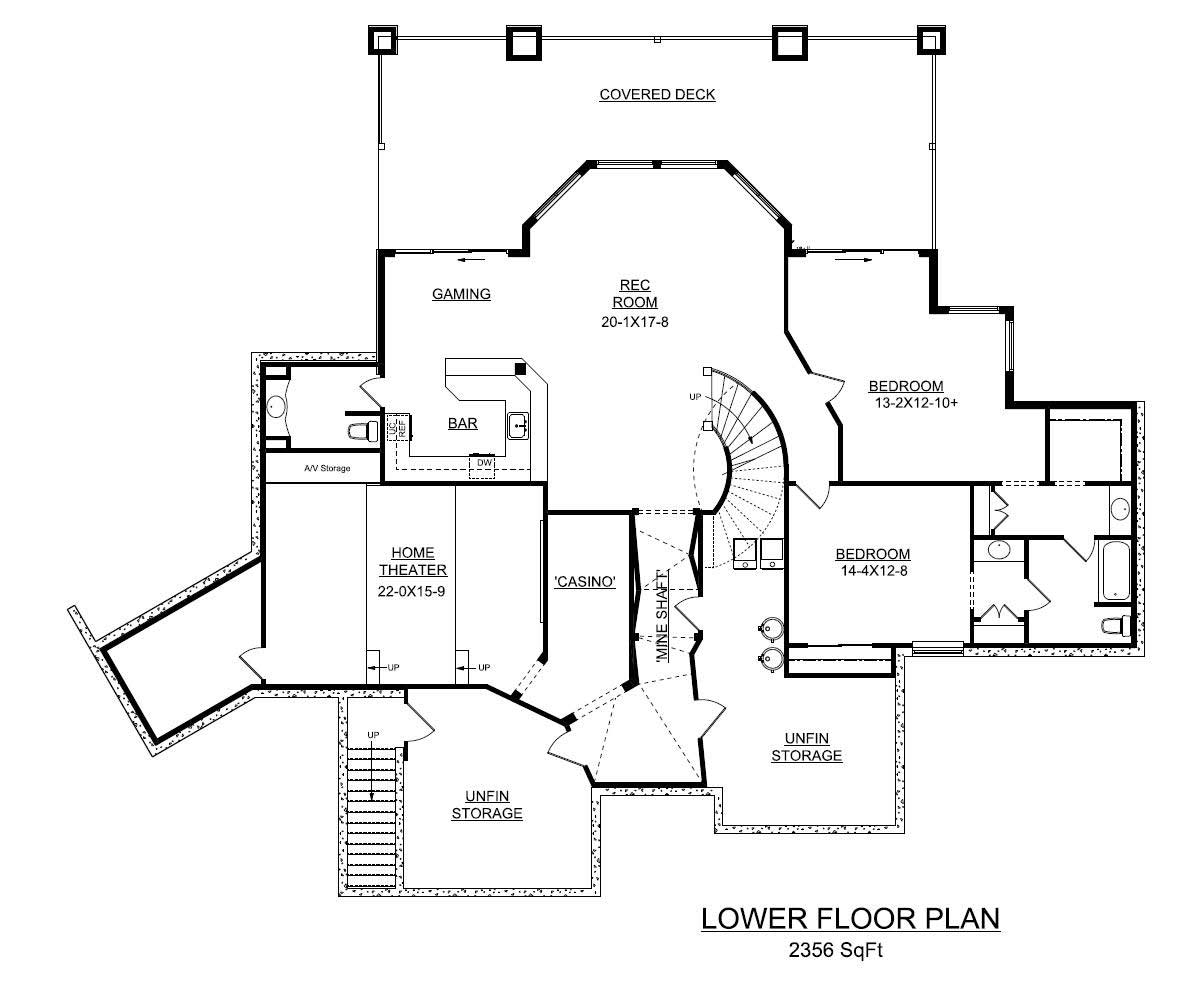 Floor Plan Basement of Craftsman Plan #161-1023