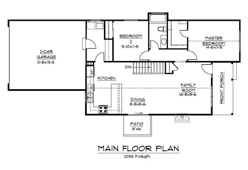 Floor Plan First Story of Craftsman Plan #161-1024