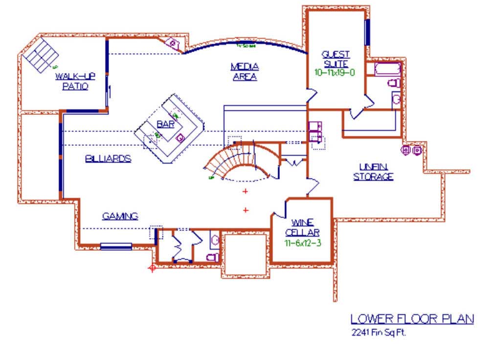 Floor Plan Basement of Luxury Plan #161-1026