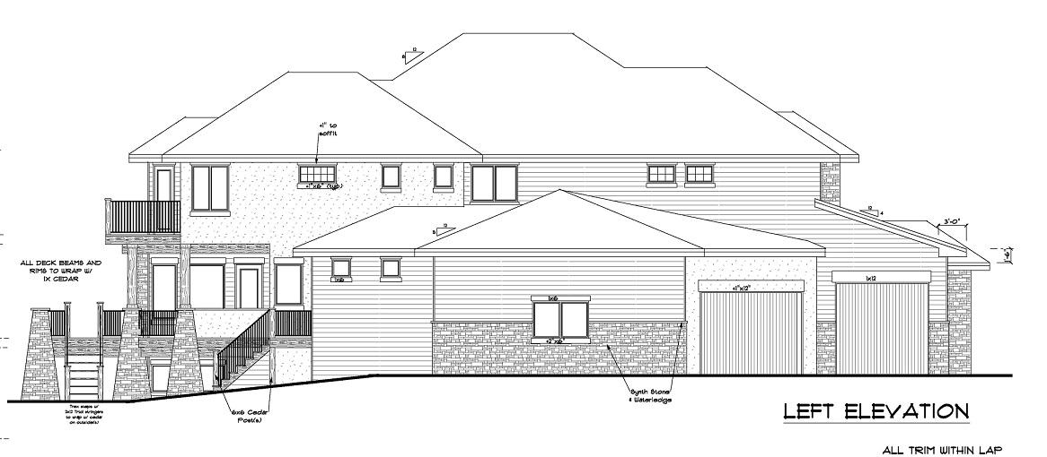 Home Plan Left Elevation of this 5-Bedroom,6963 Sq Ft Plan -161-1028