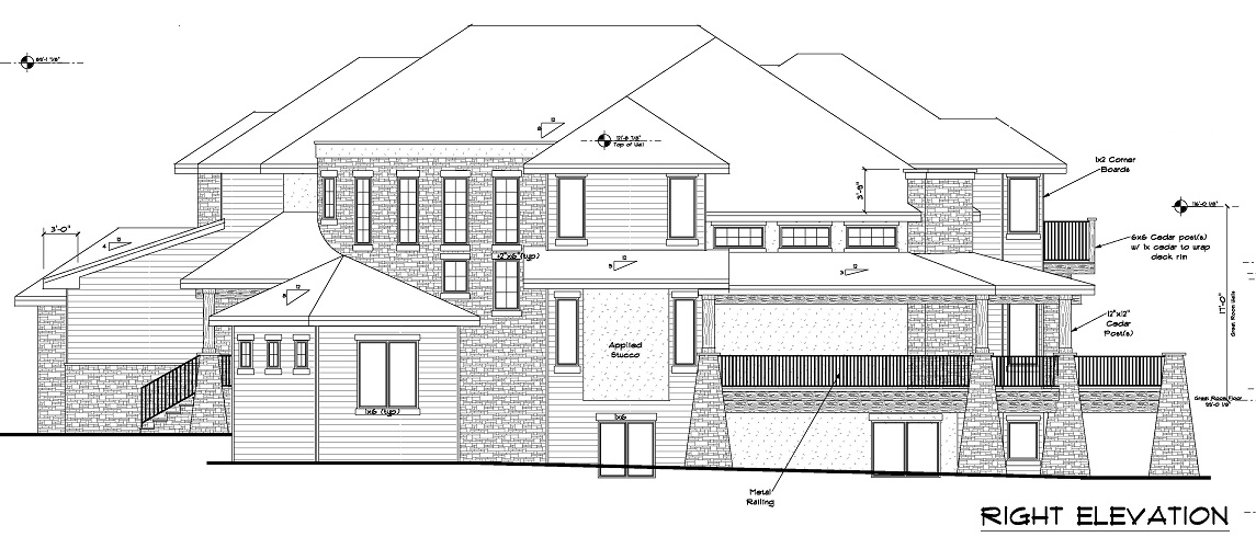 Home Plan Right Elevation of this 5-Bedroom,6963 Sq Ft Plan -161-1028