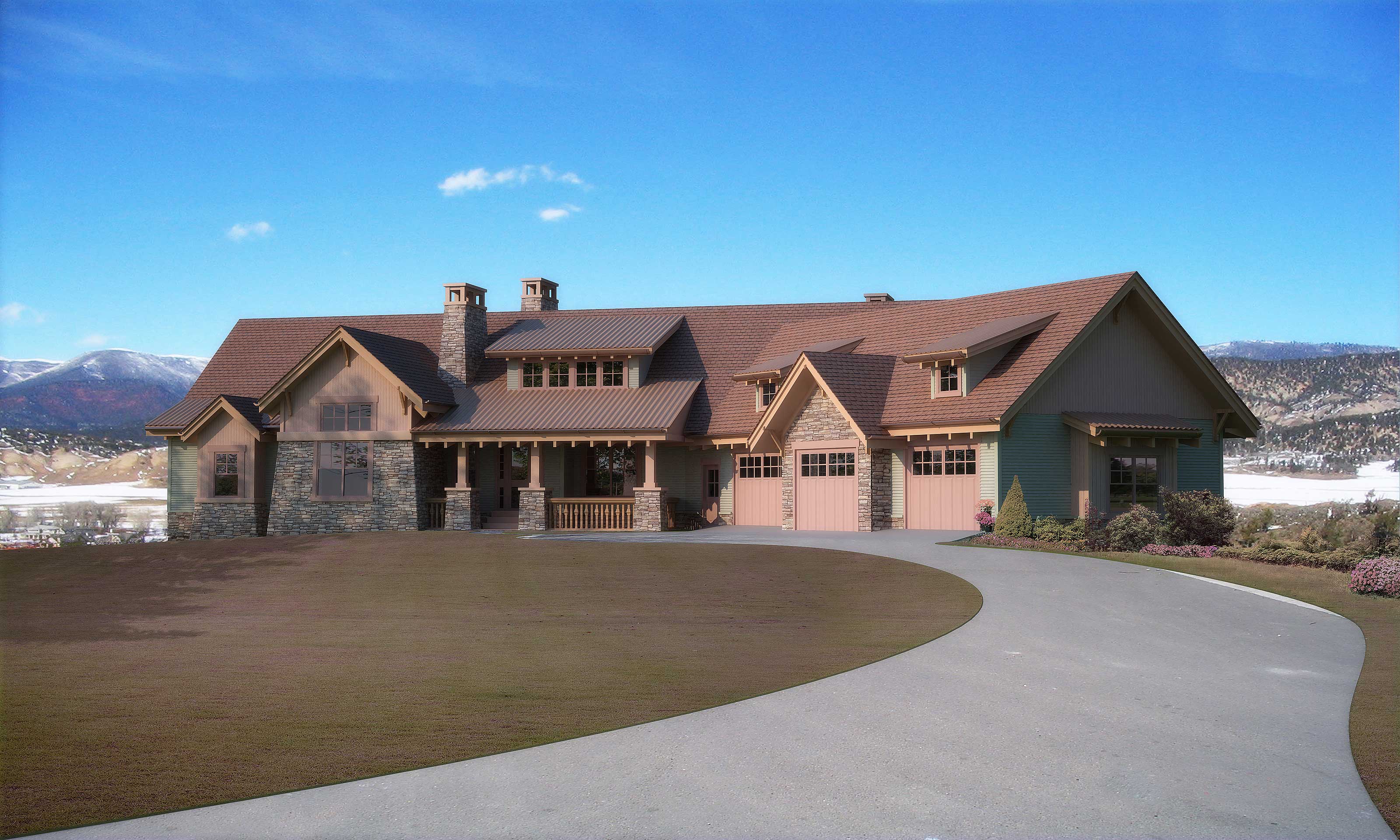 Color photograph of Country home plan (ThePlanCollection: House Plan #161-1031)