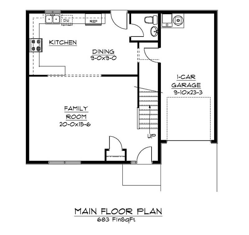 Floor Plan First Story of Craftsman Plan #161-1032