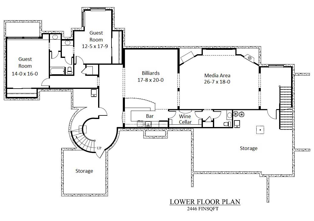 Floor Plan Basement of Mediterranean Plan #161-1035
