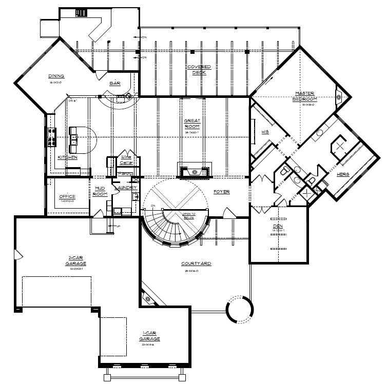 Floor Plan First Story of Luxury Plan #161-1043