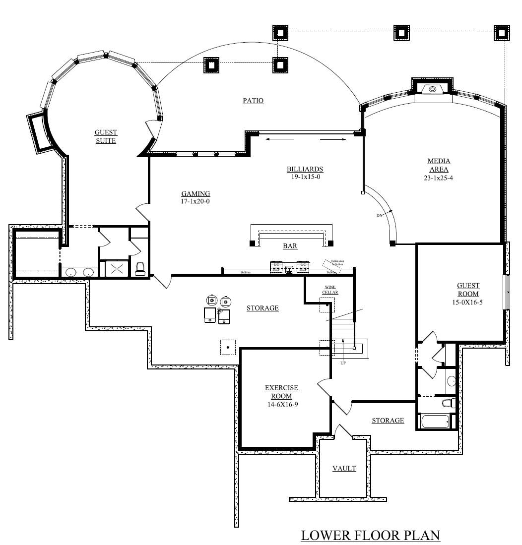 Floor Plan Basement of Craftsman Plan #161-1044