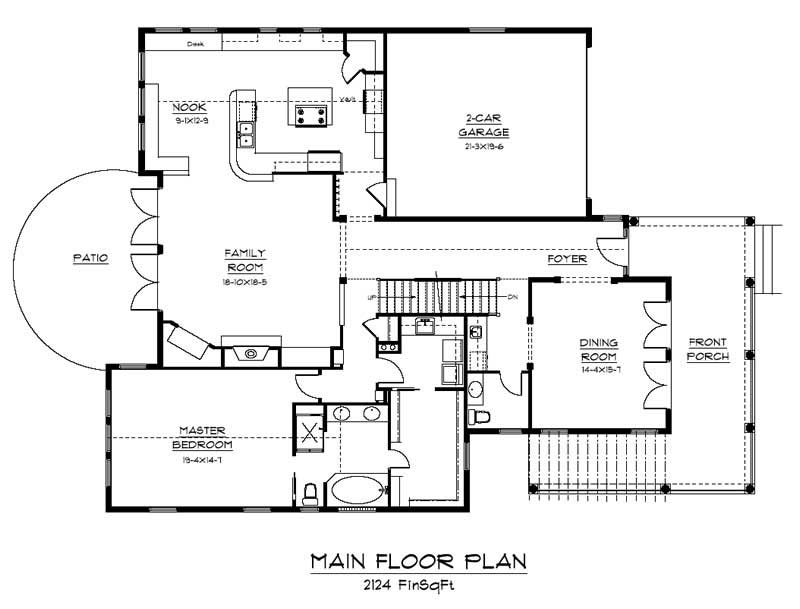 Floor Plan First Story of Country Plan #161-1045