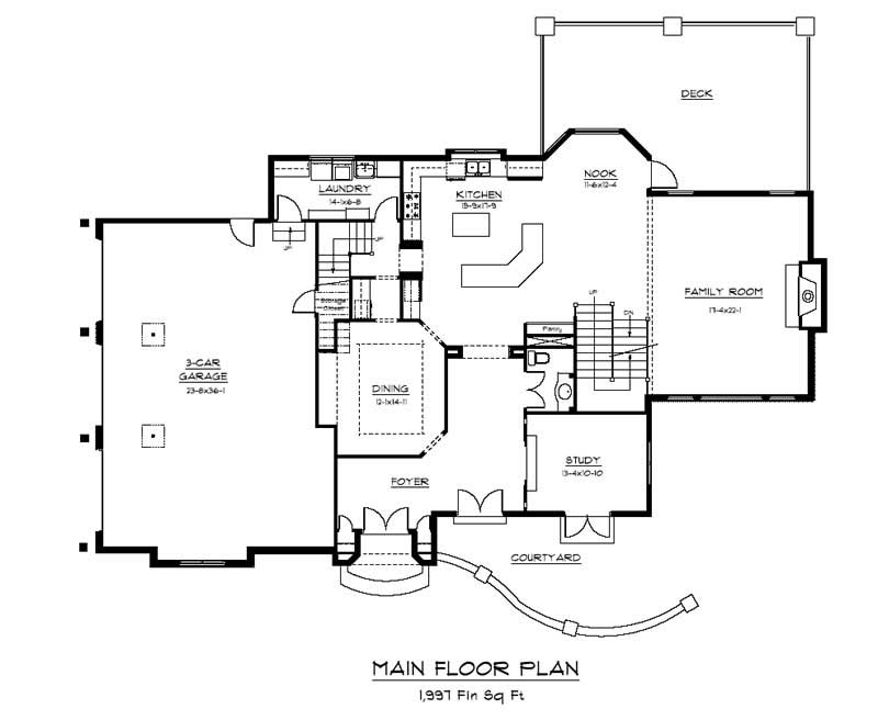 Floor Plan First Story of Craftsman Plan #161-1047